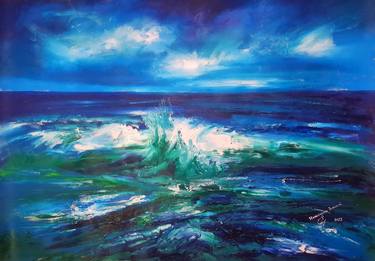 Original Abstract Expressionism Seascape Paintings by Homayoun Amani