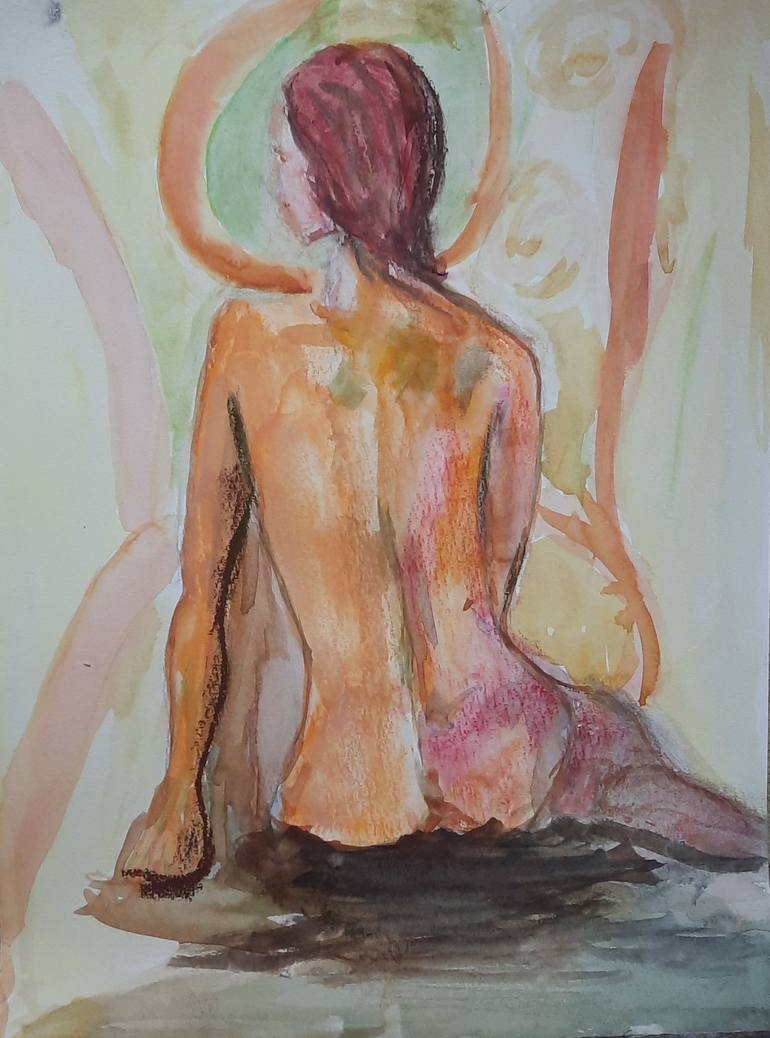 Female nude back Painting by Antoine Estephan | Saatchi Art