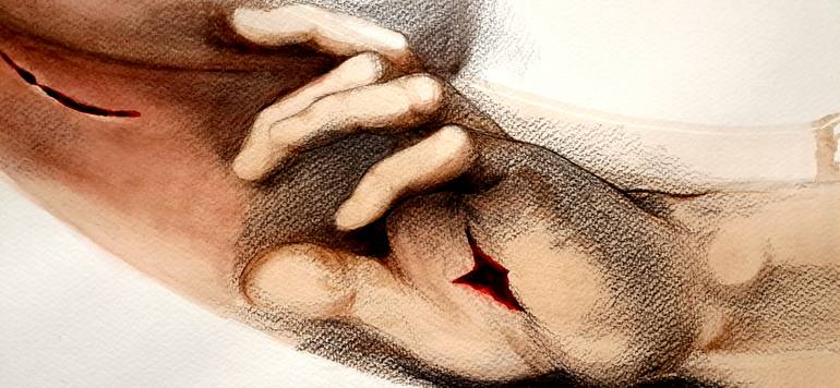 Original Baroque Religion Painting by Parisa Jamshidi