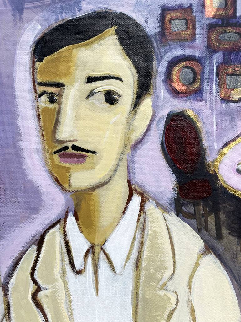 Original Figurative Men Painting by Nino Chitaishvili