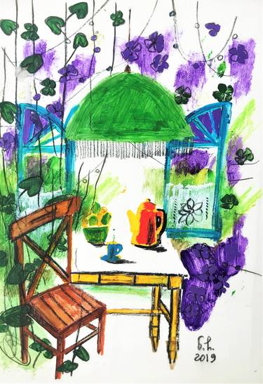 Print of Interiors Paintings by Nino Chitaishvili