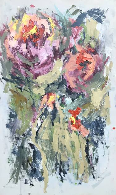 Original Abstract Expressionism Floral Paintings by Gedras Art