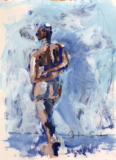 Impressionistic Figure "In Blue" thumb