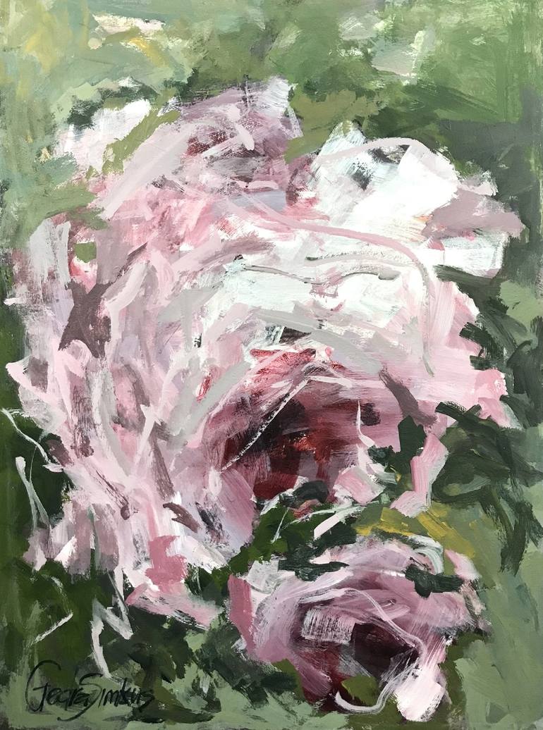 Original Abstract Expressionism Floral Paintings by Gedras Art