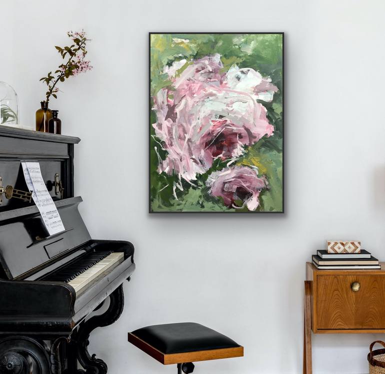 Original Abstract Expressionism Floral Painting by Gedras Art