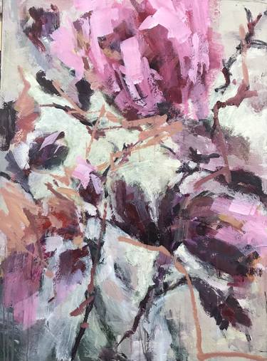 Original Abstract Expressionism Floral Paintings by Gedras Art