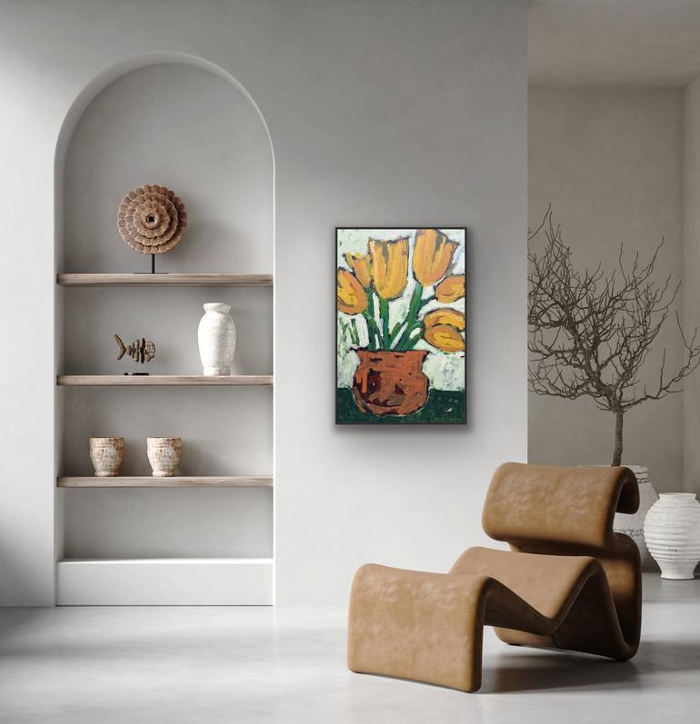 Original Abstract Expressionism Floral Painting by Gedras Art