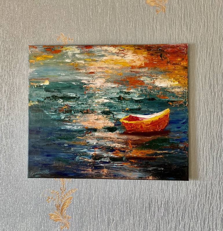 Original Impressionism Seascape Painting by Gabriela Gorenco