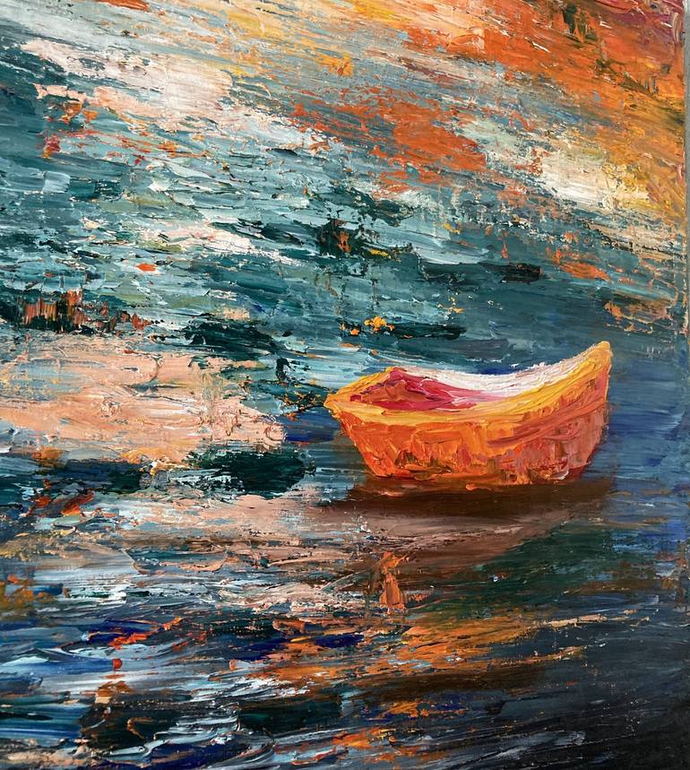 Original Impressionism Seascape Painting by Gabriela Gorenco