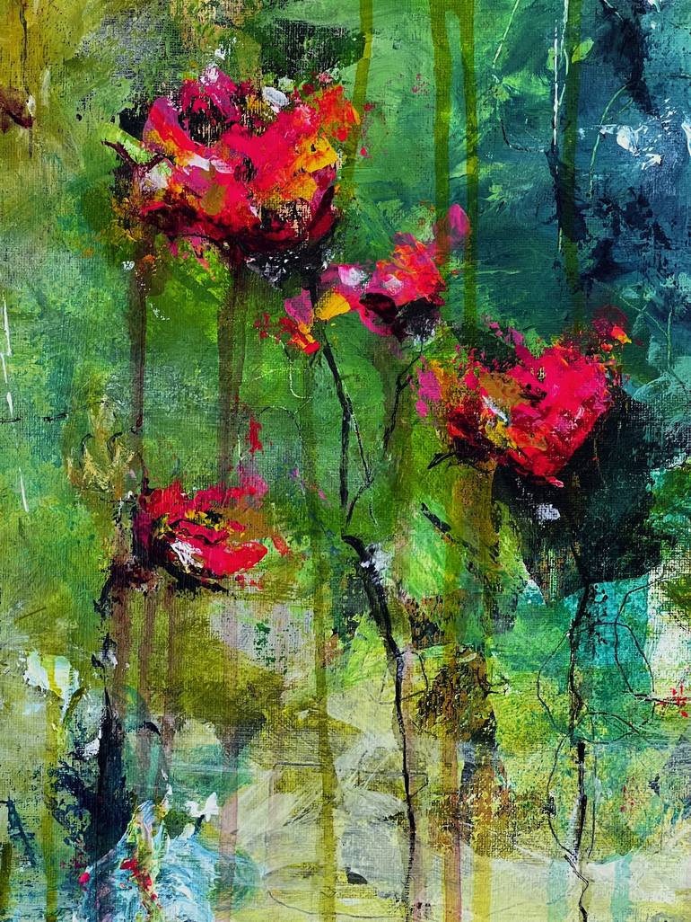 Original Abstract Floral Painting by Tracy Bayne