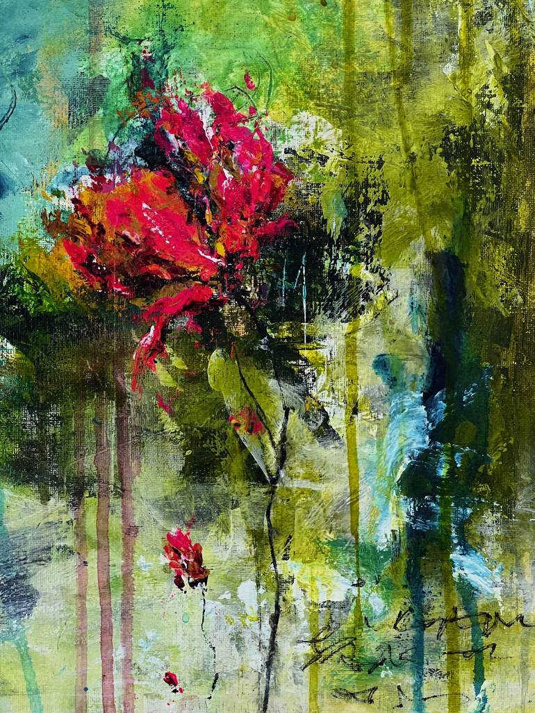 Original Abstract Floral Painting by Tracy Bayne