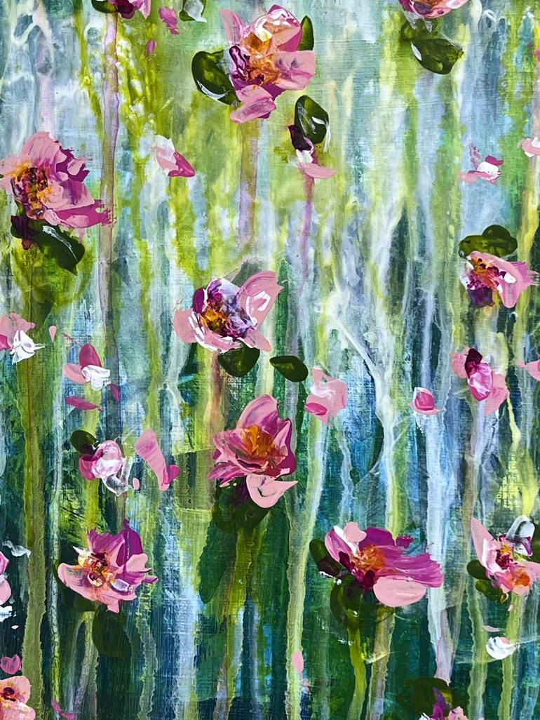 Original Abstract Floral Painting by Tracy Bayne