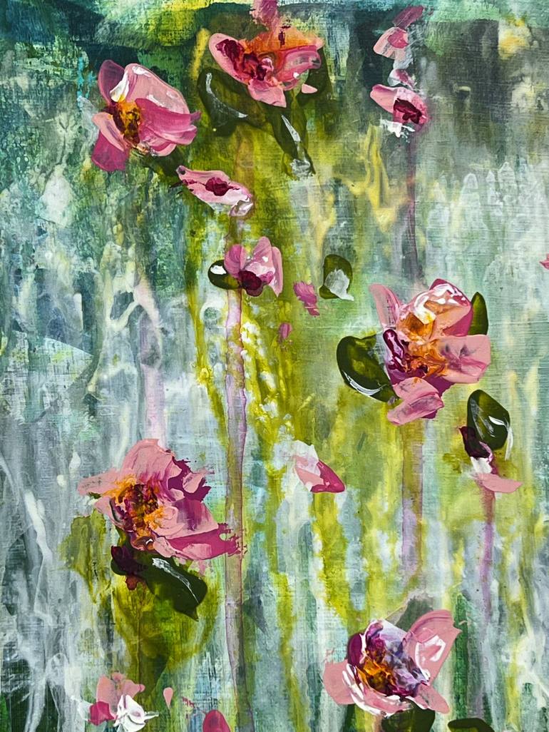 Original Abstract Floral Painting by Tracy Bayne