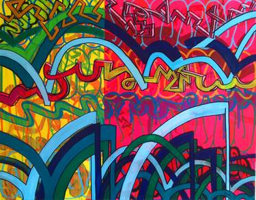 Graffiti Street Art Original Abstract Wall Art Acrylic Wildstyle thumb