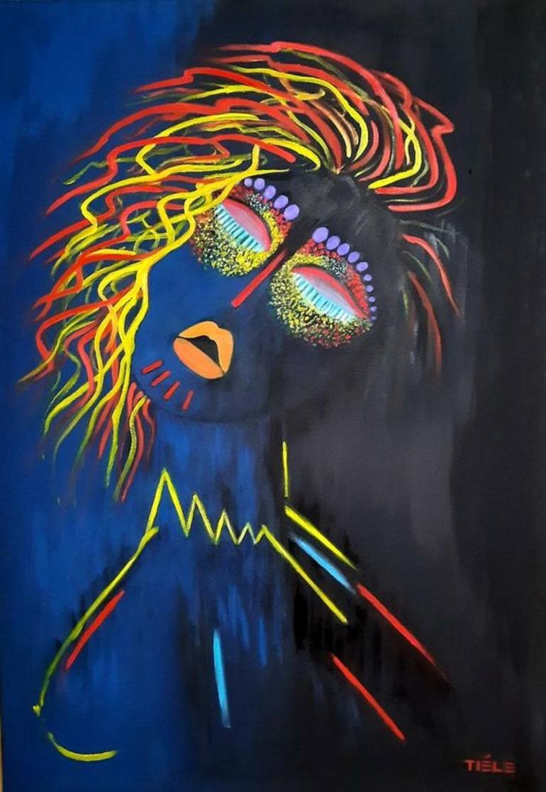 Negra Neon Fluorescent paint Painting by Tiele Suzan Saatchi Art