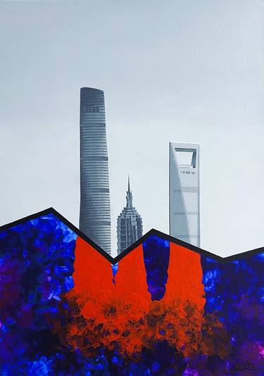 Original Abstract Architecture Paintings by Seyer Merzaie
