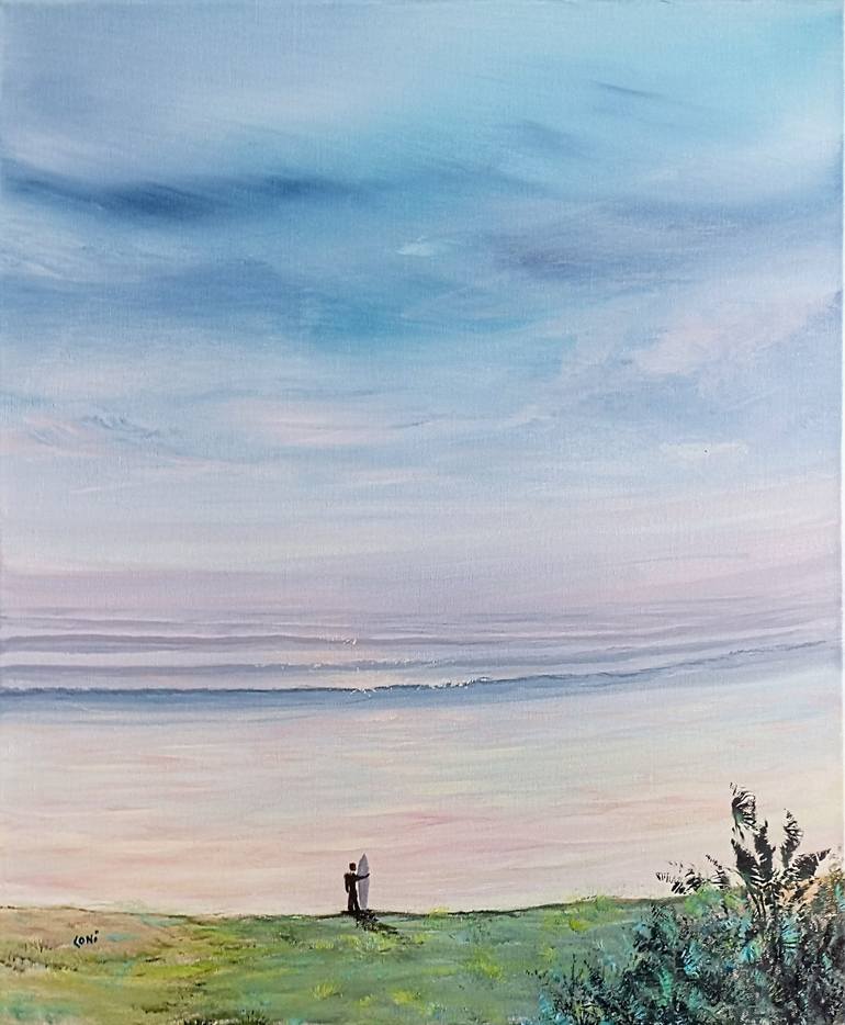 Blue Sunset Painting online Figurative Artwork Original Canvas Painting