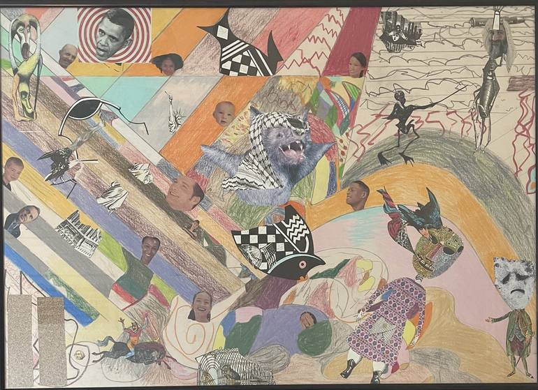 Original Abstract Expressionism Abstract Collage by Ruth Young