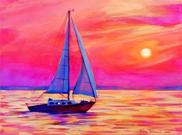 Print of Expressionism Boat Paintings by Irina Tikhonova