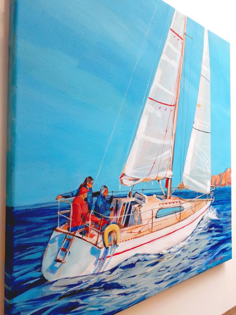 Original Impressionism Boat Painting by Irina Tikhonova