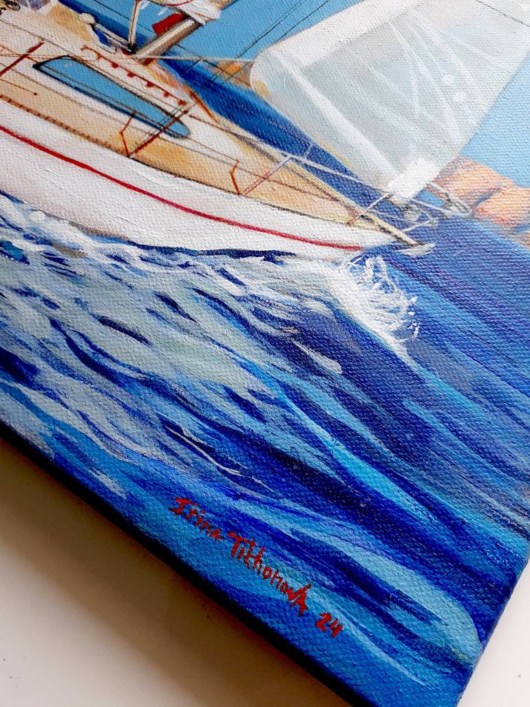 Original Boat Painting by Irina Tikhonova