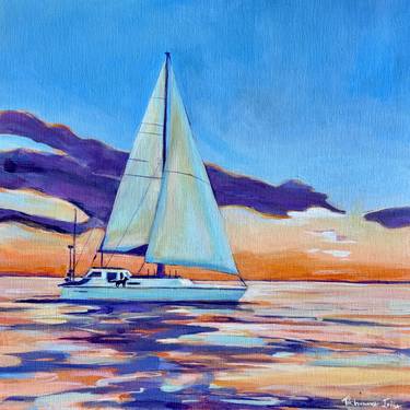 Original Contemporary Boat Painting by Irina Tikhonova