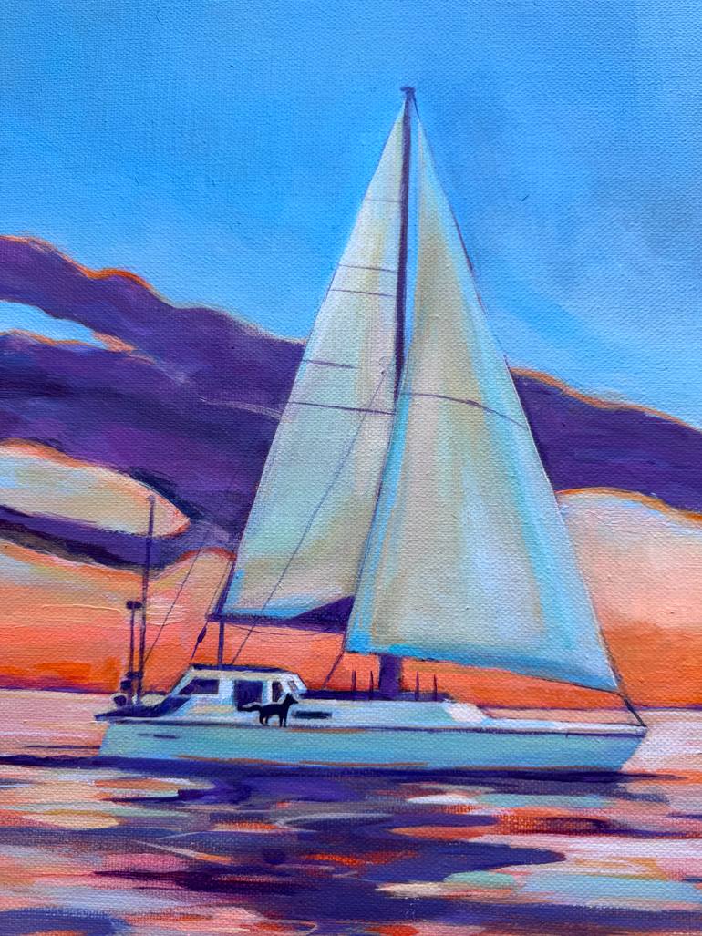 Original Contemporary Boat Painting by Irina Tikhonova