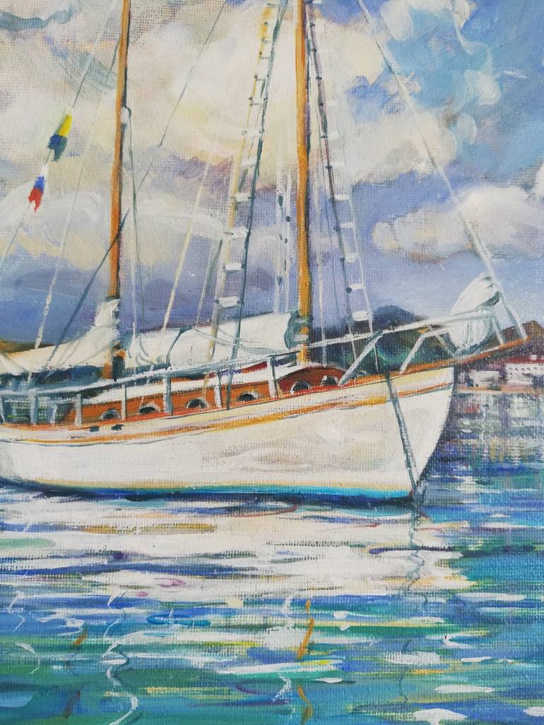 Original Yacht Painting by Irina Tikhonova