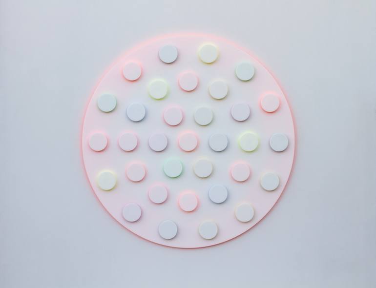 Original Geometric Sculpture by Ender Martos | Op Art Art on Enamel | The United Colors of Empathy