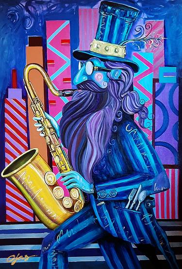 Blue Saxophonist thumb