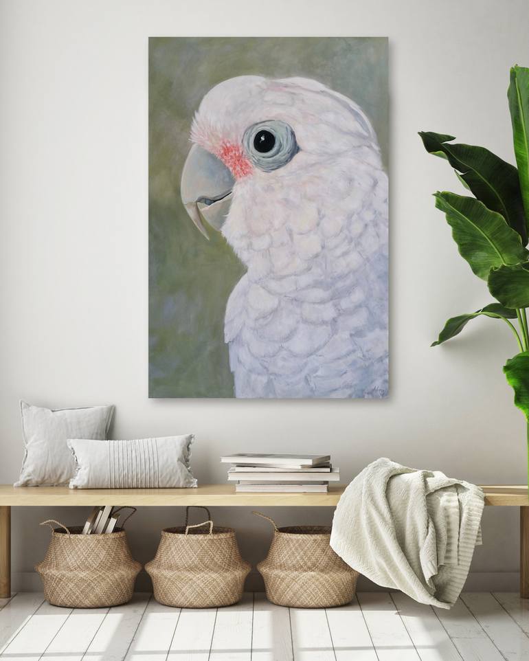 Lily the Corella ( Goffin Cockatoo) Painting by Naomi Veitch | Saatchi Art