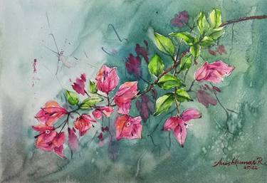 Original Impressionism Floral Paintings by Anishkumar R