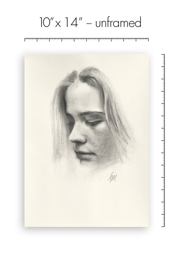 Original Portraiture Portrait Drawing by Florence M