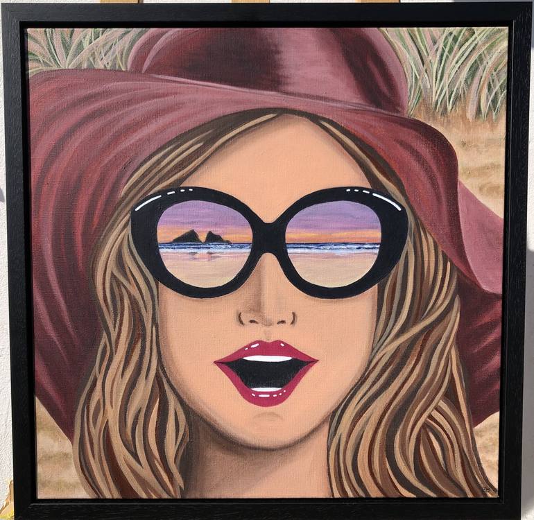 Original Pop Art Beach Painting by Claire Britcliffe
