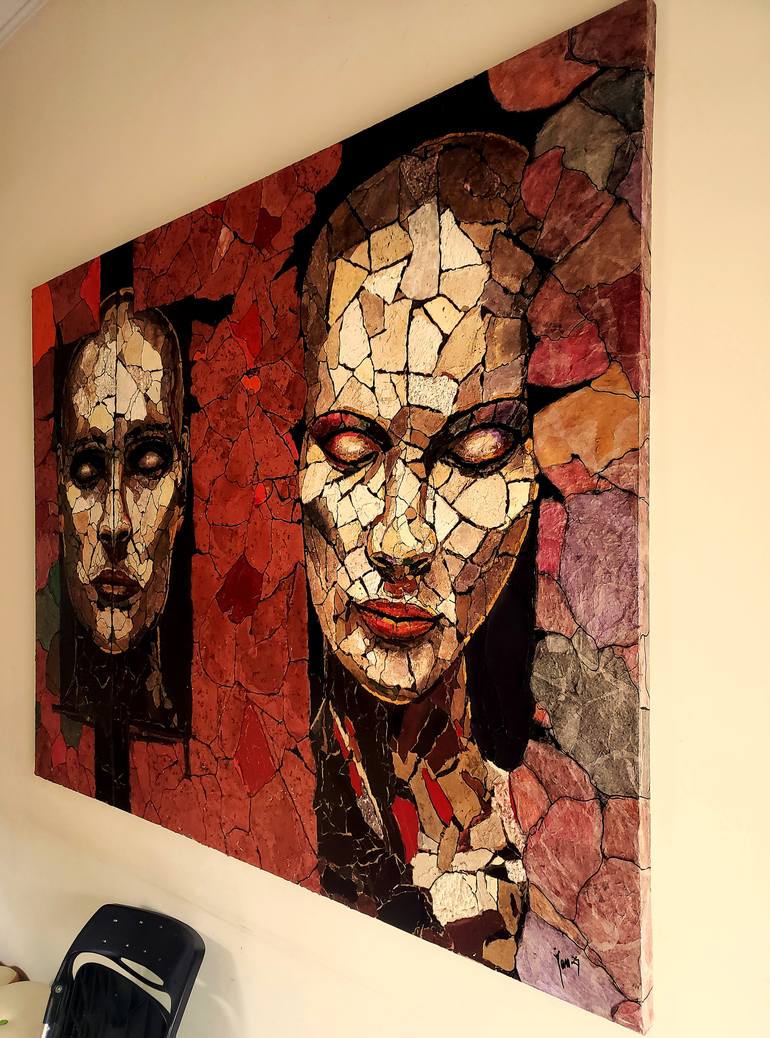 Original Art Deco People Mixed Media by Jan-Frits Obers