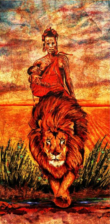 Original Figurative World Culture Mixed Media by Jan-Frits Obers