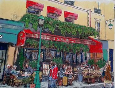 Original Figurative Cities Paintings by Marion Zimmermann