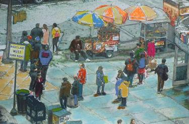 Original Figurative Cities Paintings by Marion Zimmermann