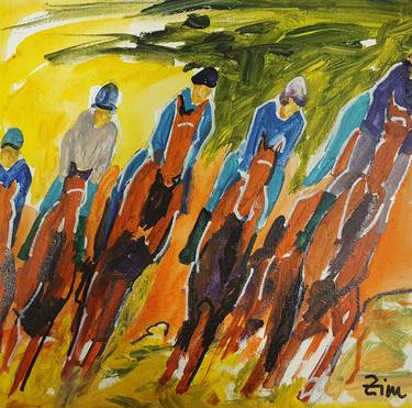 Original Expressionism Sports Paintings by Marion Zimmermann
