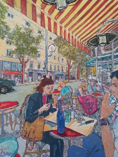 Original Figurative Cities Drawings by Marion Zimmermann