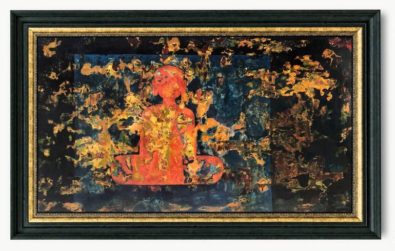 Original Abstract Expressionism Religious Painting by Nguyễn Mạnh Cường
