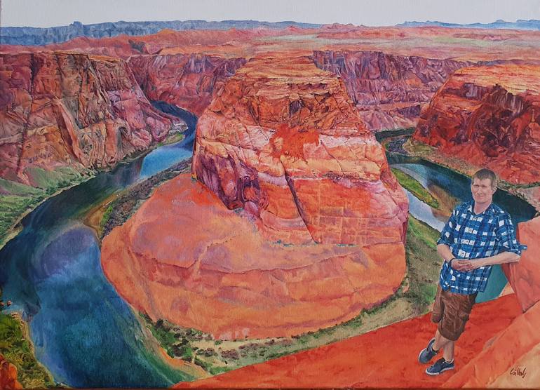 Horseshoe Bend Painting by Csilla Gulyás Saatchi Art