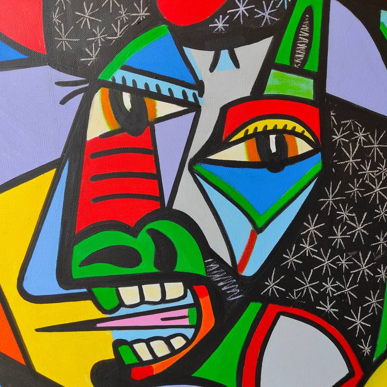 Original Cubism Women Painting by Zafi  Artist