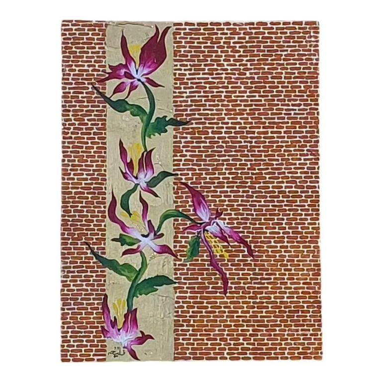 Original Abstract Expressionism Floral Painting by Faliha Khuram