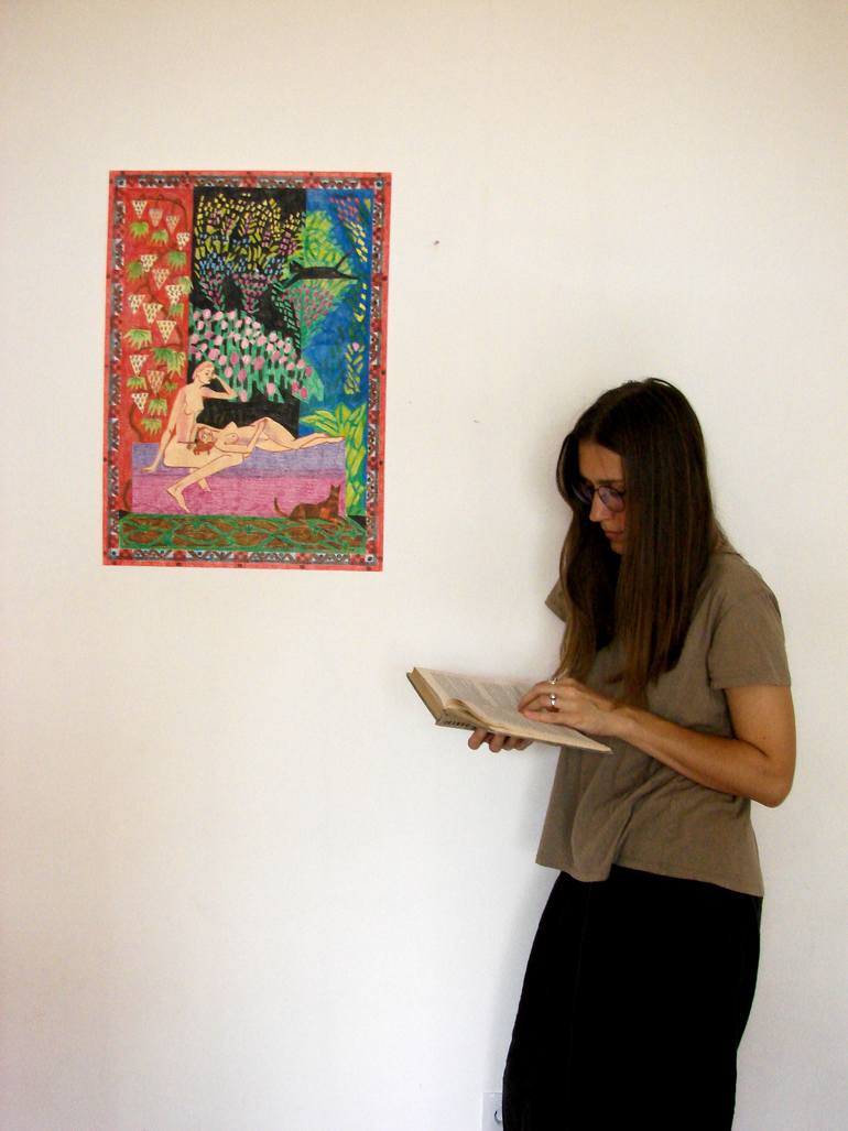 Original Figurative Erotic Drawing by Anastasia Avraliova