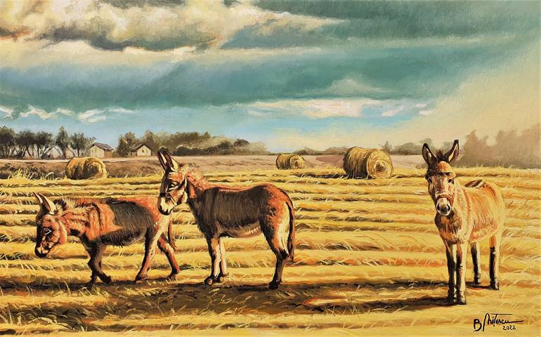 Original Landscape Painting by Bogdan Nitescu | Contemporary Art on Canvas | A halt on the way home