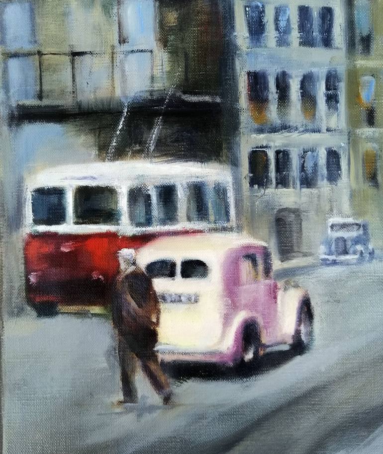 Original Figurative Cities Painting by ERIC BALLESTRA