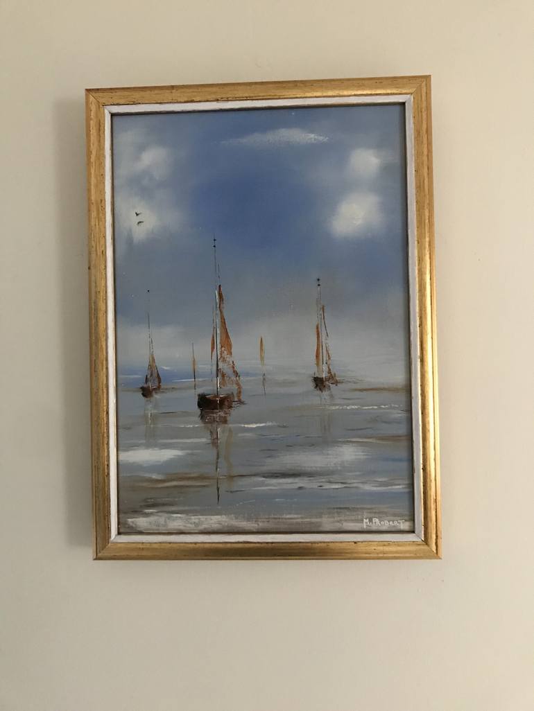 Original Impressionism Boat Painting by Marshall Probert