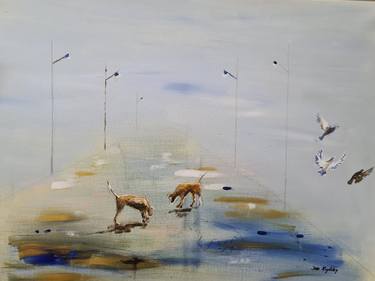 Original Modern Dogs Paintings by Jan Krydsby