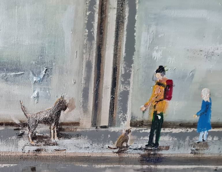 Original Modern Dogs Painting by Jan Krydsby